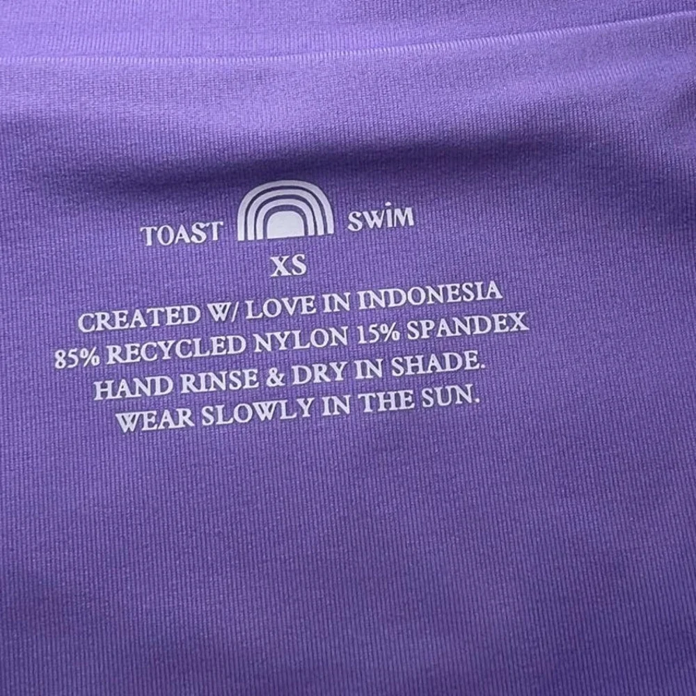 NWT Toast Swim Signature High Waisted Bikini Bottom, Violet Tulip, size XS - Picture 7 of 16